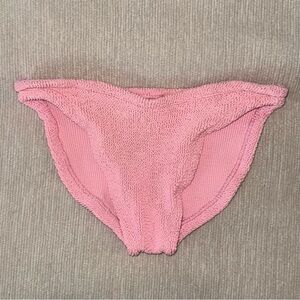Hunza G Pink Bottoms Only Crinkle Bubblegum Stretchy Bikini One Size Jean Gigi